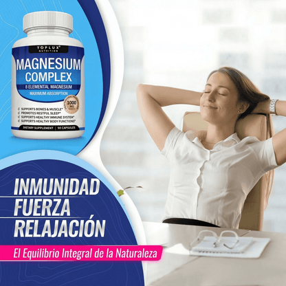 Toplux™ COMPLEJO DE MAGNESIO 8 en 1 - 90 CAPSULAS