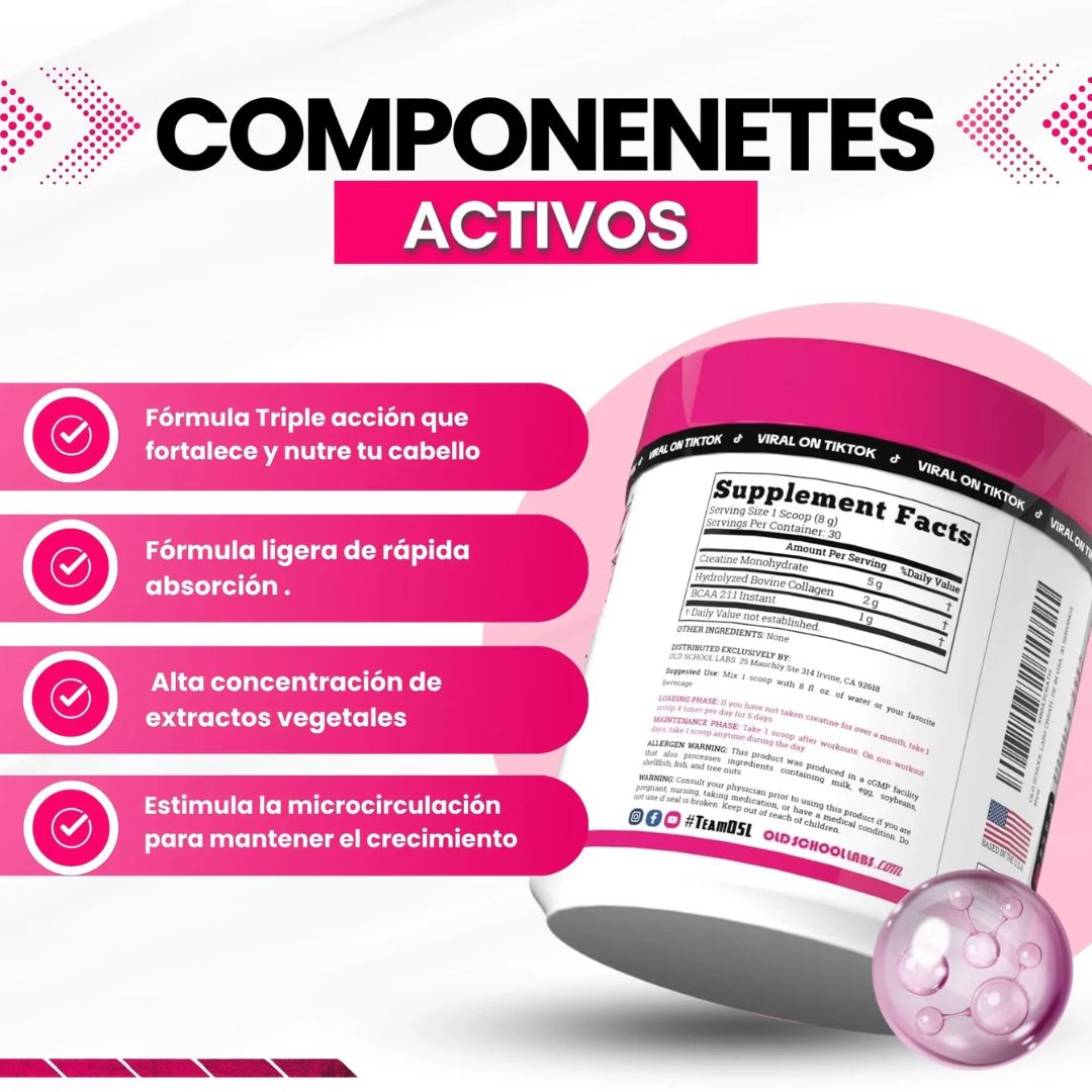 Creatina Monohidratada + BCAA + Colágeno - PARA MUJERES  240 g