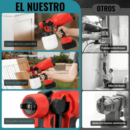Pistola de Pintura Inalámbrica Portátil ROJO