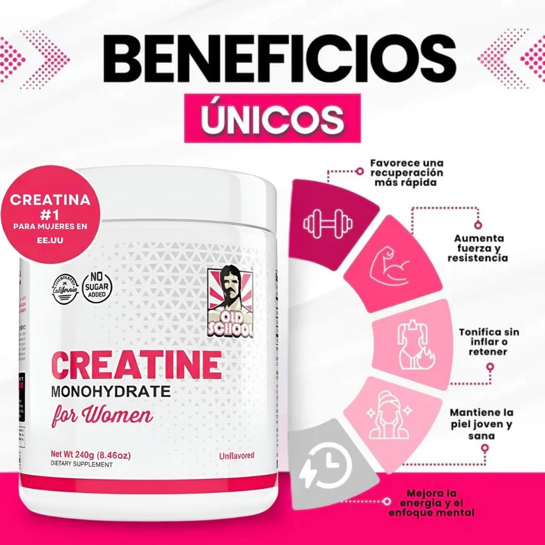 Creatina Monohidratada + BCAA + Colágeno - PARA MUJERES  240 g