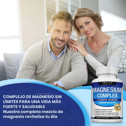 Toplux™ COMPLEJO DE MAGNESIO 8 en 1 - 90 CAPSULAS