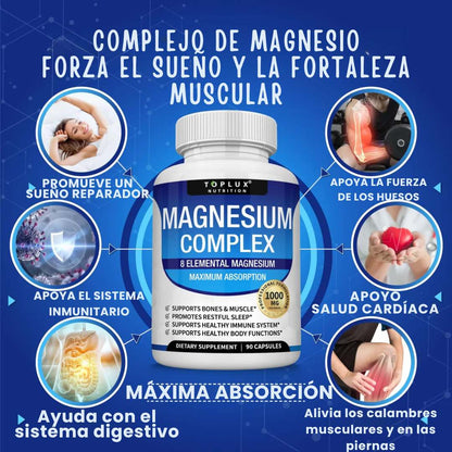 Toplux™ COMPLEJO DE MAGNESIO 8 en 1 - 90 CAPSULAS