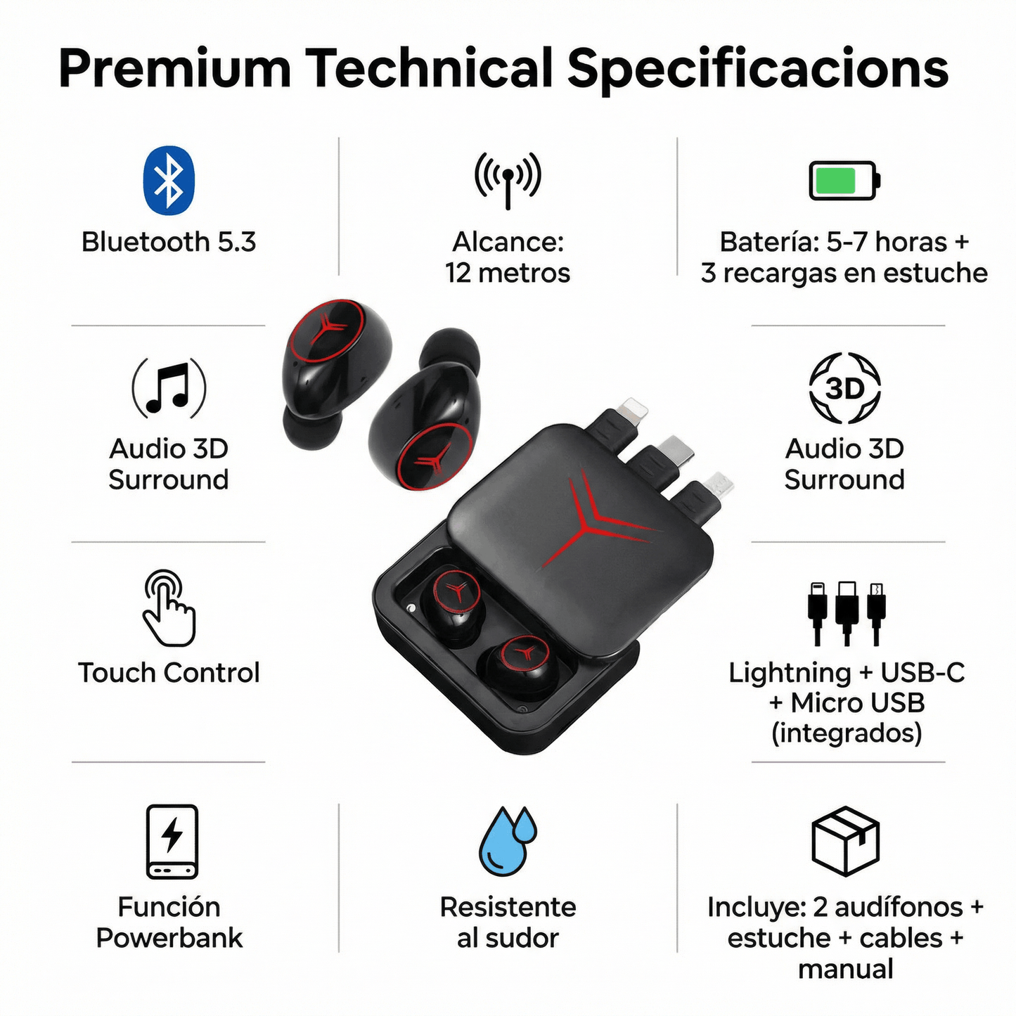 Audífonos M88 Plus – Más potencia, más estilo