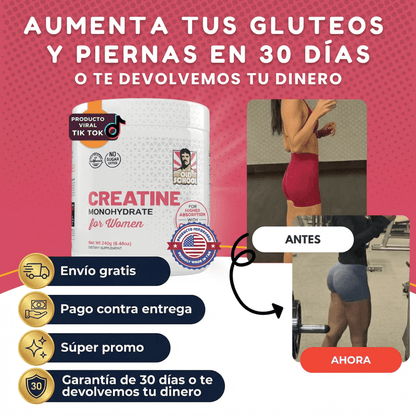 Creatina Monohidratada + BCAA + Colágeno - PARA MUJERES  240 g