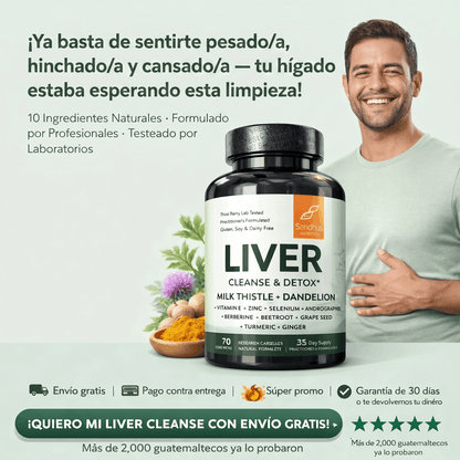 Liver Cleanse Detox™ - 70 cápsulas - Adiós al Cansancio, la Hinchazón